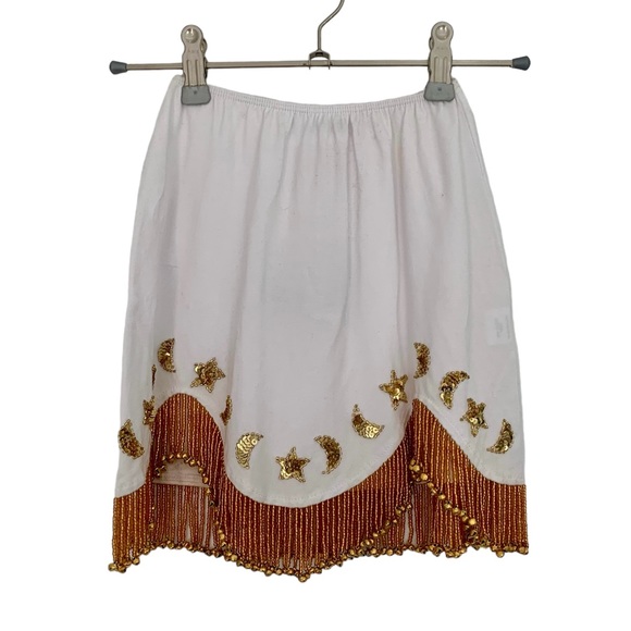 HER PONY Nevada Shimmy Jingle Star and Moon White/Gold Festival Skirt - Picture 6 of 9